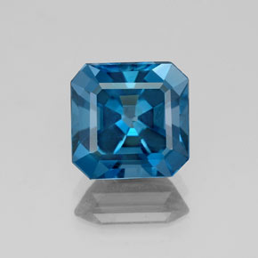 Topázio azul natural 2,85ct, corte esmeralda, VS-SI