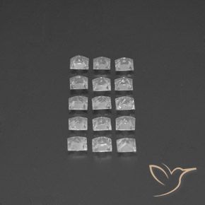 Pedras preciosas de Topázio Branco claro natural de 3.57 ct, Quadrado, VS-SI