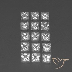 Pedras preciosas de Topázio Branco natural de 3.79 ct, Quadrado, VS-SI