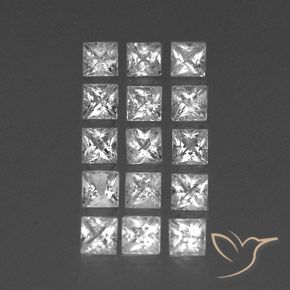 Pedras preciosas de Topázio Branco claro natural de 3.89 ct, Quadrado, VS-SI
