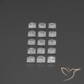 Pedras preciosas de Topázio Branco claro natural de 3.89 ct, Quadrado, VS-SI