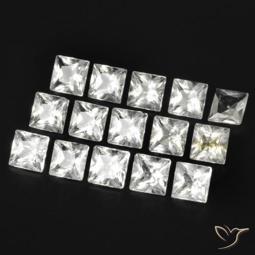 Pedras preciosas de Topázio Branco claro natural de 3.70 ct, Quadrado, VS-SI