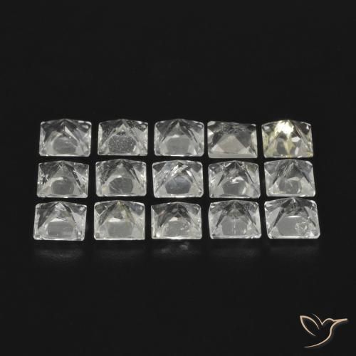 Pedras preciosas de Topázio Branco claro natural de 3.70 ct, Quadrado, VS-SI