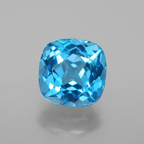 Topázio azul natural 2,77ct, almofada cortada, SI
