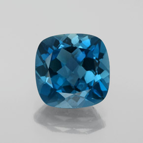 Topázio azul natural 3,33ct, almofada cortada, VS-SI