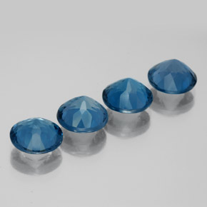 Pedras preciosas de topázio azul natural de  ct, corte redondo, VVS-VS