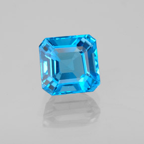 Topázio azul natural 2,23ct, corte esmeralda, VS