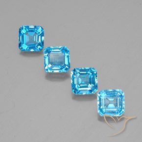 8.31ctw Natural Azul Suíço Topázio, Corte Esmeralda, VS