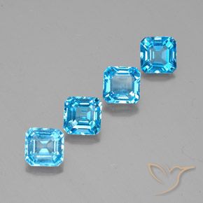 Pedras preciosas de Topázio Azul Suíço natural de 8.31 ct, Corte Octógono / Esmeralda, VS