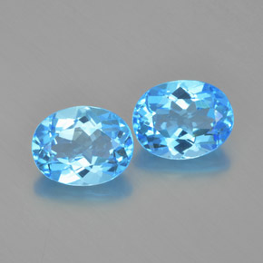 Pedras preciosas de topázio azul natural de 4,84 ct, corte oval, VVS-VS