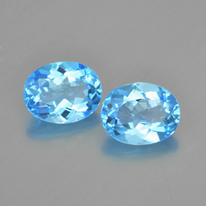 Pedras preciosas de topázio azul natural de 4,84 ct, corte oval, VVS-VS