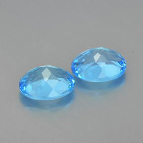 Pedras preciosas de topázio azul natural de 4,84 ct, corte oval, VVS-VS