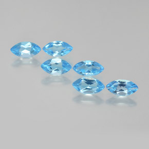 Pedras preciosas de topázio azul natural de 2,57 ct, marquise, VVS-VS