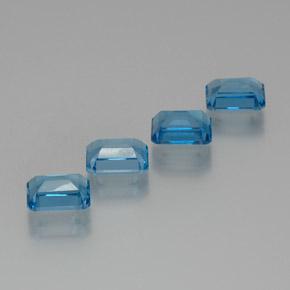 Pedras preciosas de topázio azul natural de 8,62 ct, corte esmeralda, VS