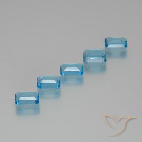 Pedras preciosas de Topázio Azul Suíço natural de 9.12 ct, Corte Octógono / Esmeralda, VS