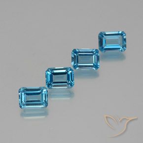 7.76ctw Natural Azul Suíço Topázio, Corte Esmeralda, VS