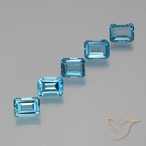 9.86ctw Natural Azul Suíço Topázio, Corte Esmeralda, VS