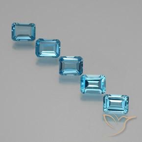Pedras preciosas de Topázio Azul Suíço natural de 9.86 ct, Corte Octógono / Esmeralda, VS