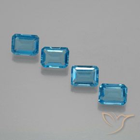 Pedras preciosas de Topázio Azul Suíço natural de 7.31 ct, Corte Octógono / Esmeralda, VS