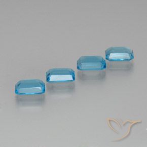 Pedras preciosas de Topázio Azul Suíço natural de 7.31 ct, Corte Octógono / Esmeralda, VS