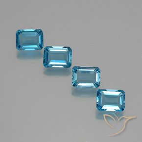 Pedras preciosas de Topázio Azul Suíço natural de 7.74 ct, Corte Octógono / Esmeralda, VS