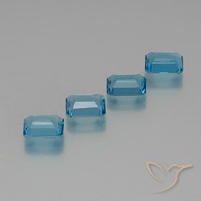 Pedras preciosas de Topázio Azul Suíço natural de 7.74 ct, Corte Octógono / Esmeralda, VS