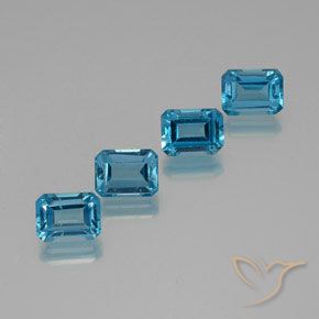 Pedras preciosas de topázio azul natural de 8,56 ct, corte esmeralda, VS