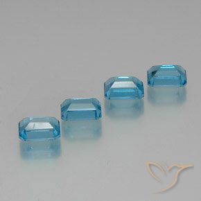 Pedras preciosas de topázio azul natural de 8,56 ct, corte esmeralda, VS