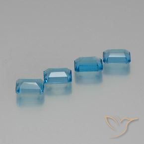Pedras preciosas de Topázio Azul Suíço natural de 7.27 ct, Corte Octógono / Esmeralda, VS