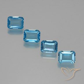 Pedras preciosas de Topázio Azul Suíço natural de 7.78 ct, Corte Octógono / Esmeralda, VS