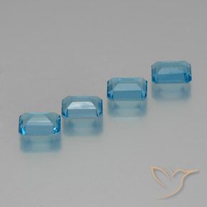 Pedras preciosas de Topázio Azul Suíço natural de 7.78 ct, Corte Octógono / Esmeralda, VS