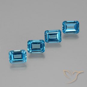 7.74ctw Natural Azul Suíço Topázio, Corte Esmeralda, VS