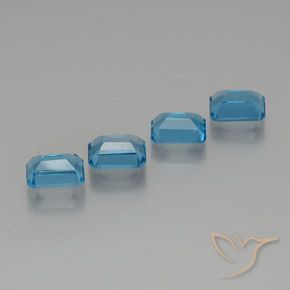 Pedras preciosas de Topázio Azul Suíço natural de 7.74 ct, Corte Octógono / Esmeralda, VS