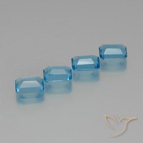 Pedras preciosas de Topázio Azul Suíço natural de 7.71 ct, Corte Octógono / Esmeralda, VS