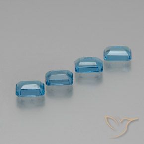 Pedras preciosas de Topázio Azul Suíço natural de 7.46 ct, Corte Octógono / Esmeralda, VS