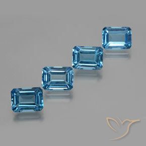 Pedras preciosas de Topázio Azul Suíço natural de 8.04 ct, Corte Octógono / Esmeralda, VVS-VS
