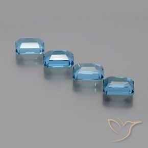 Pedras preciosas de Topázio Azul Suíço natural de 8.04 ct, Corte Octógono / Esmeralda, VVS-VS