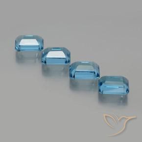 Pedras preciosas de Topázio Azul Suíço natural de 8.43 ct, Corte Octógono / Esmeralda, VS