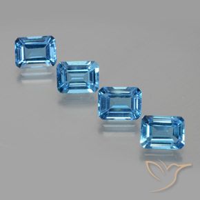 7.79ctw Natural Azul Suíço Topázio, Corte Esmeralda, VS