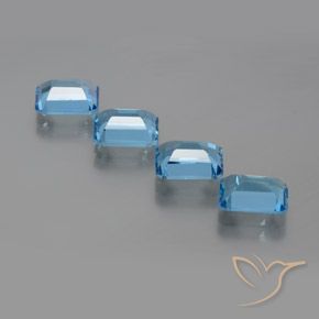 Pedras preciosas de Topázio Azul Suíço natural de 7.65 ct, Corte Octógono / Esmeralda, VS