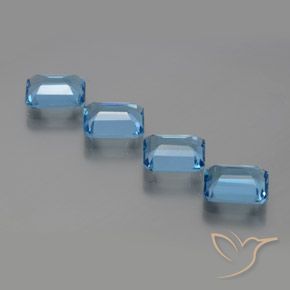 Pedras preciosas de Topázio Azul Suíço natural de 7.75 ct, Corte Octógono / Esmeralda, VVS-VS