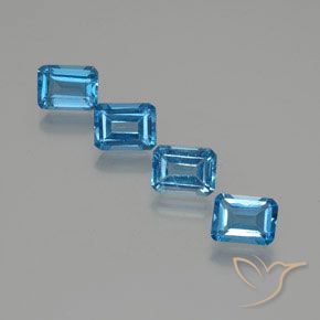 Pedras preciosas de Topázio Azul Suíço natural de 8.02 ct, Corte Octógono / Esmeralda, VS