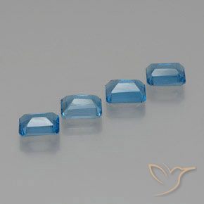 Pedras preciosas de Topázio Azul Suíço natural de 8.02 ct, Corte Octógono / Esmeralda, VS
