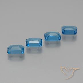 Pedras preciosas de Topázio Azul Suíço natural de 7.49 ct, Corte Octógono / Esmeralda, VS