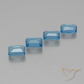 Pedras preciosas de Topázio Azul Suíço natural de 7.32 ct, Corte Octógono / Esmeralda, VS
