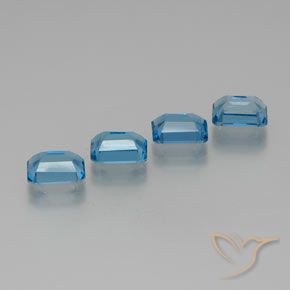Pedras preciosas de Topázio Azul Suíço natural de 7.76 ct, Corte Octógono / Esmeralda, VS