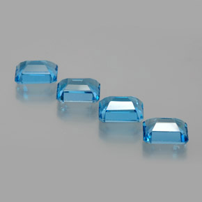 Pedras preciosas de topázio azul natural de 8,16 ct, corte esmeralda, VS