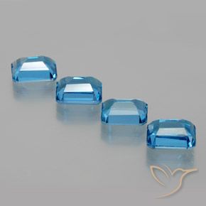 Pedras preciosas de Topázio Azul Suíço natural de 8.32 ct, Corte Octógono / Esmeralda, VS