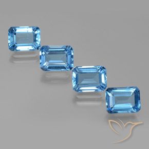 8.41ctw Natural Azul Suíço Topázio, Corte Esmeralda, VS