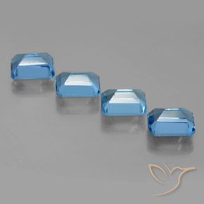 Pedras preciosas de Topázio Azul Suíço natural de 8.16 ct, Corte Octógono / Esmeralda, VS